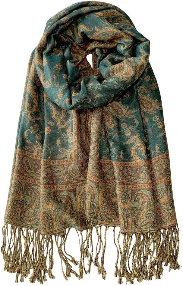 Reversible Paisley Scarf Reversible Paisley Pashmina Scarf - Silky Shawl  Wrap For Evening Dress & All Season Wear